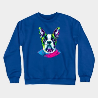 Boston Terrier Dog Boston Bull Artwork Crewneck Sweatshirt